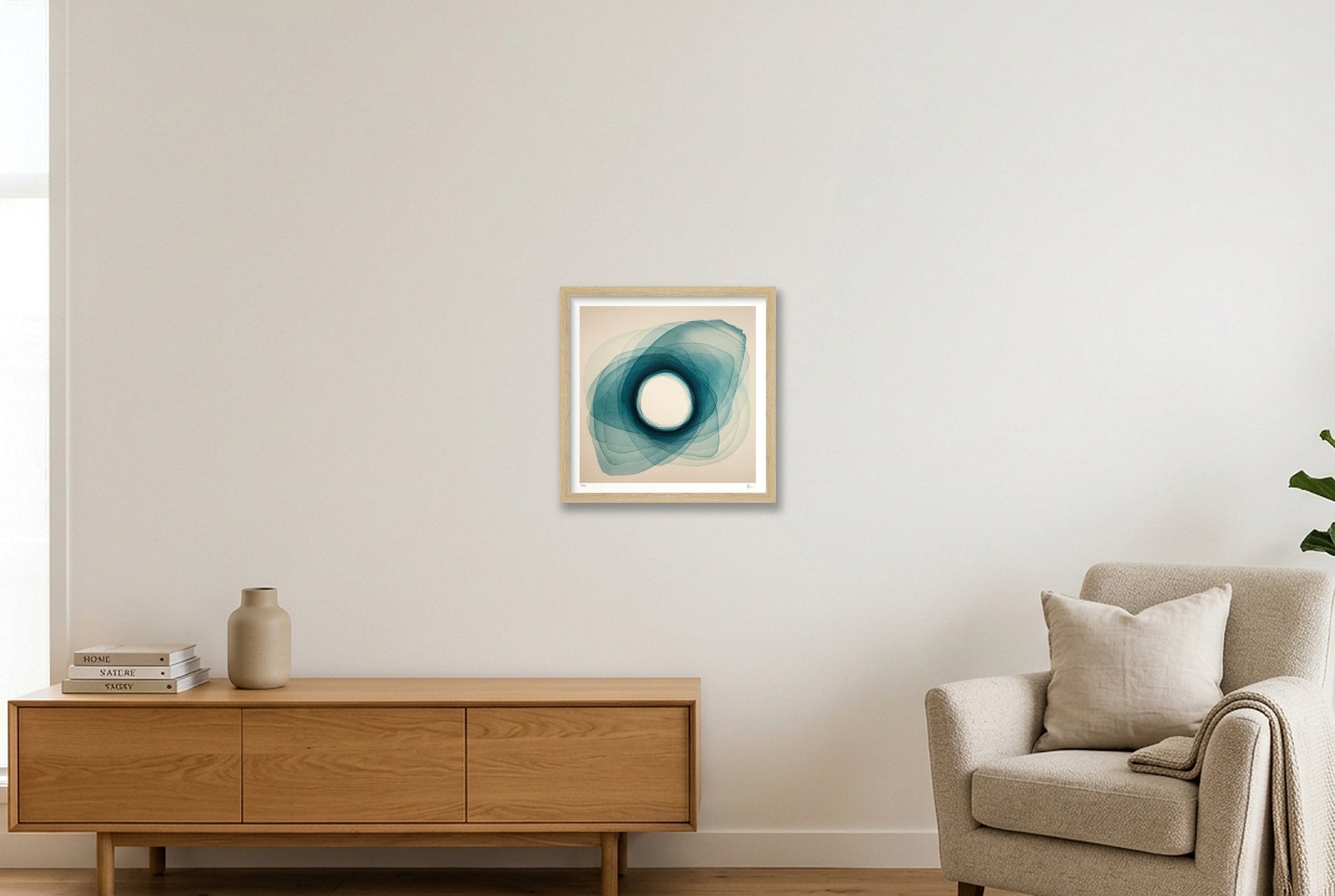 Silent Center — 30×30cm, 12×12" Oak Frame