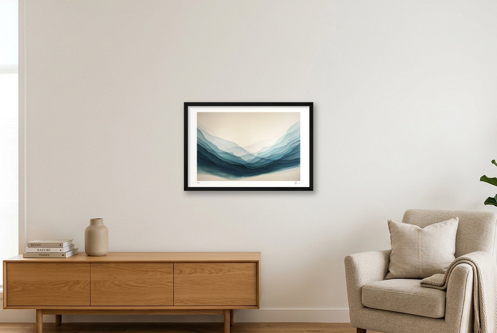 Flowing Stillness — 60×40cm, 24×16" Black Frame