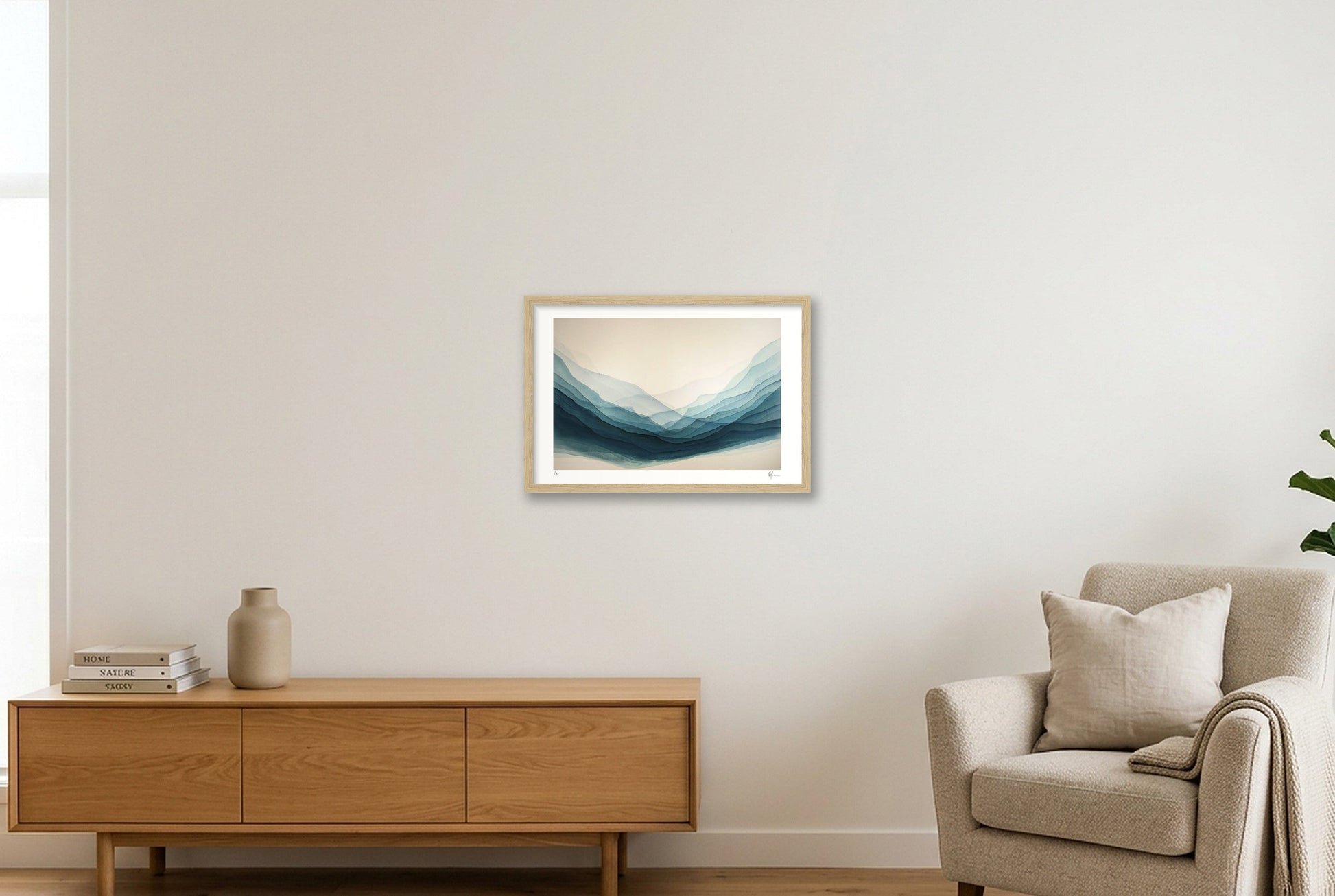 Flowing Stillness — 45×30cm, 18×12" Oak Frame