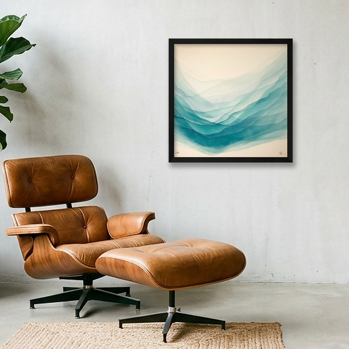 Light & Airy — 40×40cm, 16×16" Black Frame