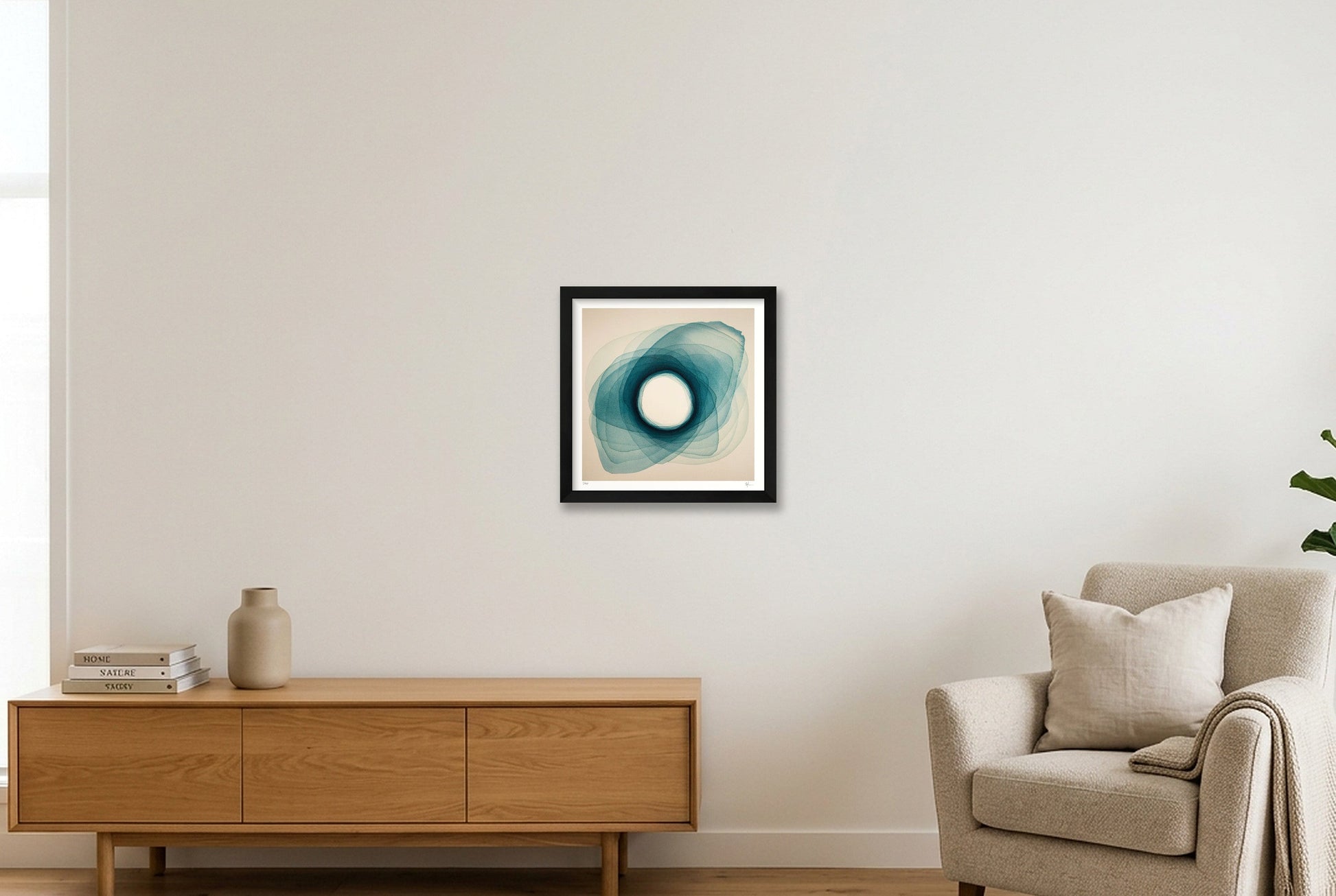 Silent Center — 30×30cm, 12×12" Black Frame