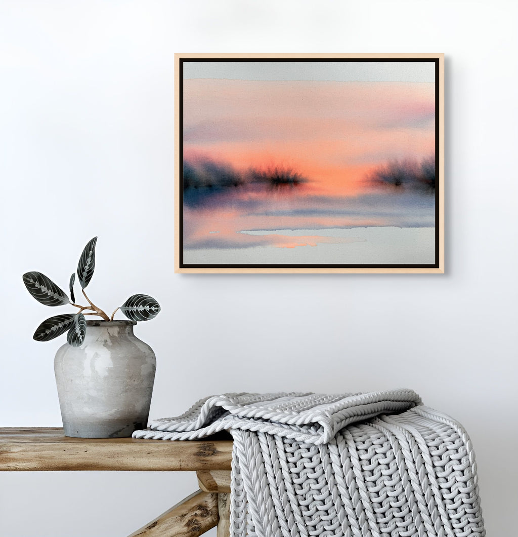 Bright sunrise, landscape