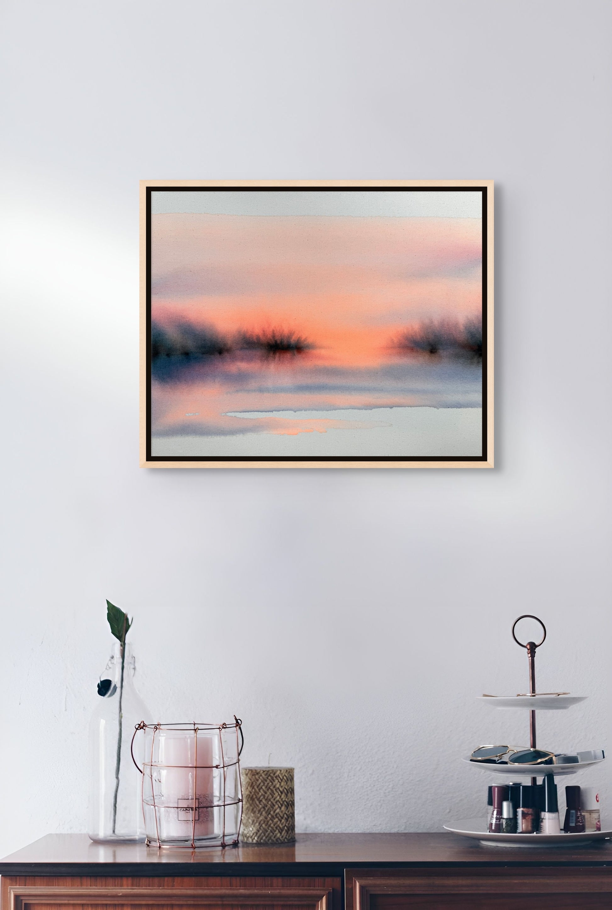 Bright sunrise, landscape